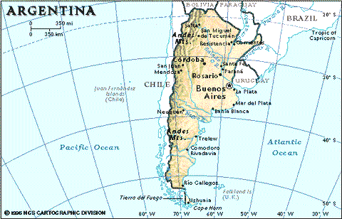 mapa de Argentina