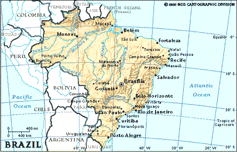 Mapa geográfico de Brasil