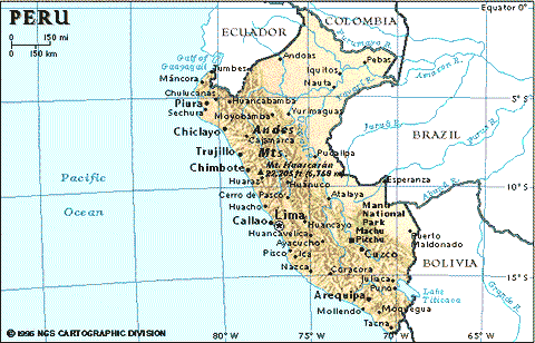 Mapa geográfico de Perú
