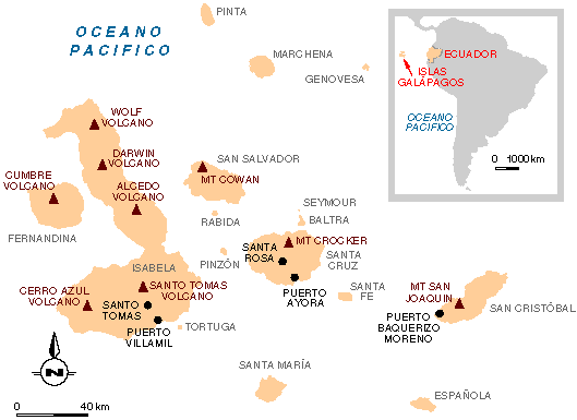 Mapa islas Galápagos