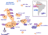 Mapa de las Islas Galápagos;